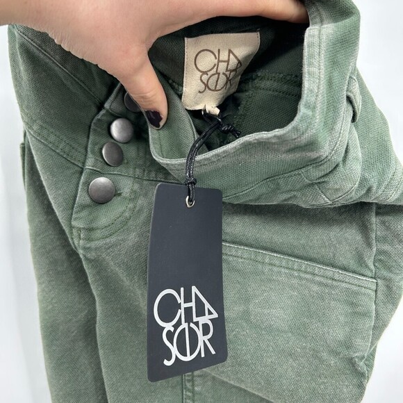 NWT CHASER Vintage Green High Rise Moto Utility Distressed Skinny Jeans Small - Picture 7 of 8